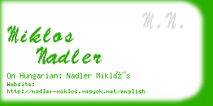 miklos nadler business card